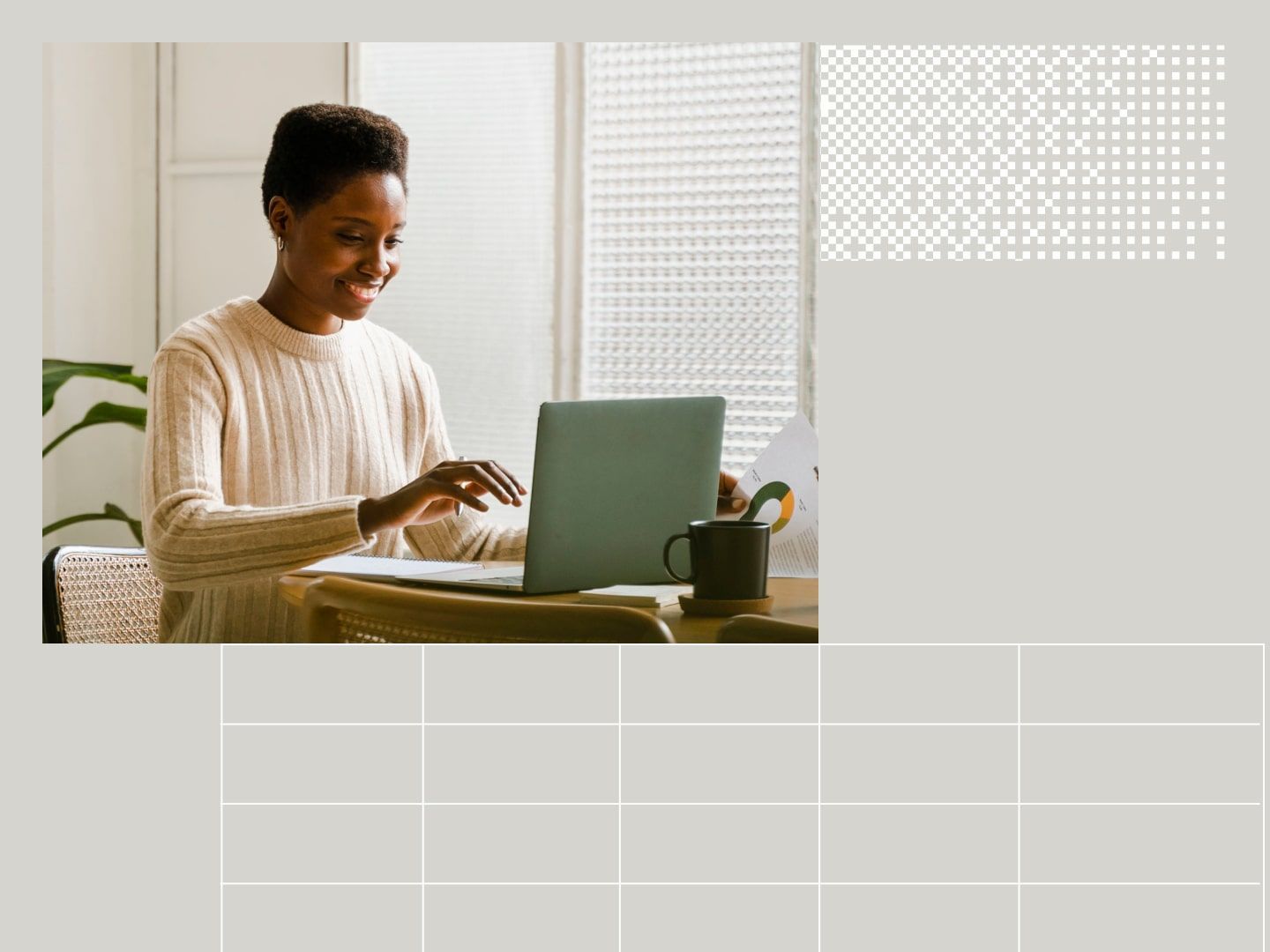 Woman working on laptop in office